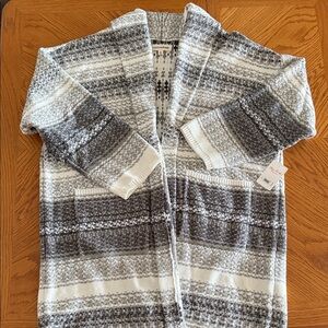 Lucky Brand Black and Cream Knit Cardigan (knee length)